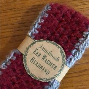 Brand New Burgundy/Gray Ear Warmer